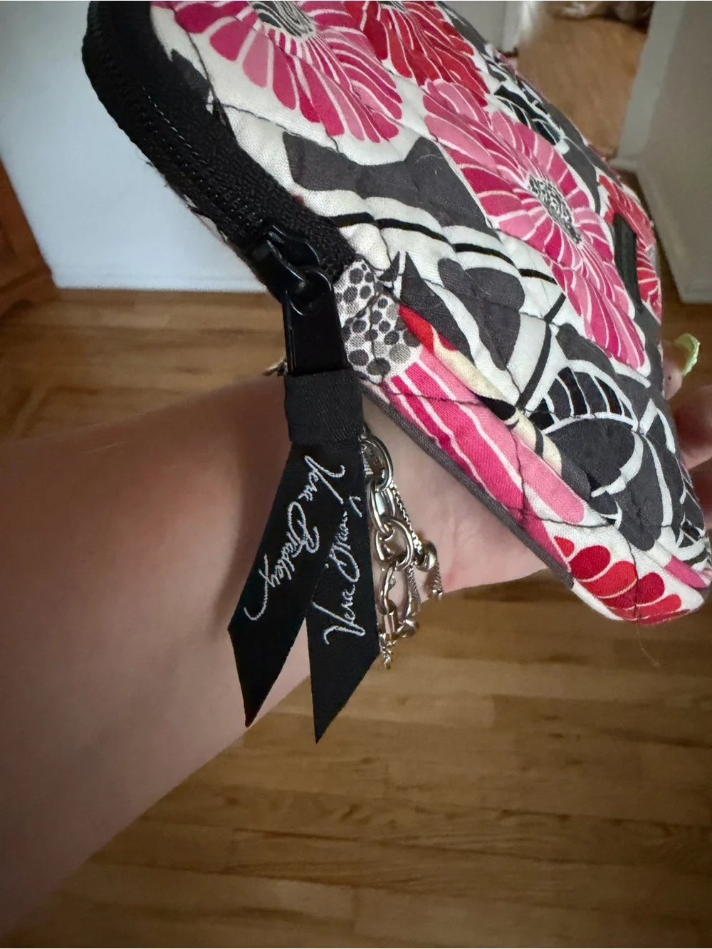Vera Bradley Pink Floral Quilted Wristlet